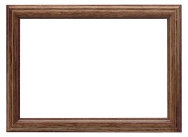 istock Empty wooden photo frame isolated on white background 1456631688