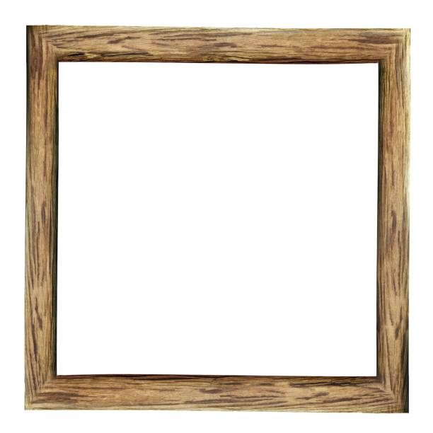 istock Empty wooden photo frame isolated on white background 1456631689