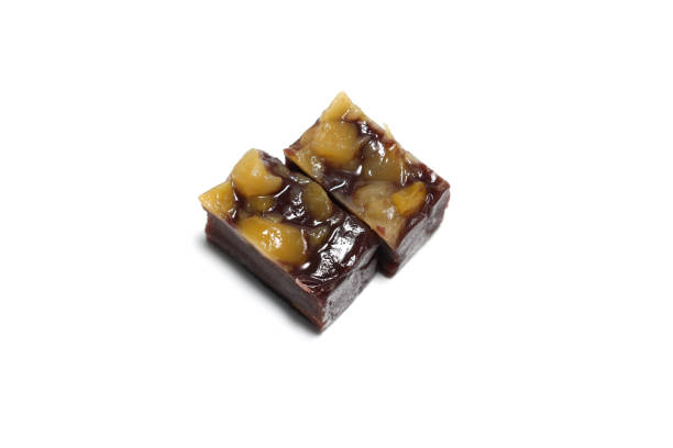 Sweet bean jelly isolated on a white background.