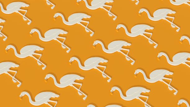 3d rendering of flamingo minimal summer holiday and travel background
