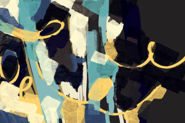 istock neo-expressionism art shape and draft color neo-expressionism art painting. modern art with people. expressionism art painting. style with late modernist. for print, decoration 1456641044