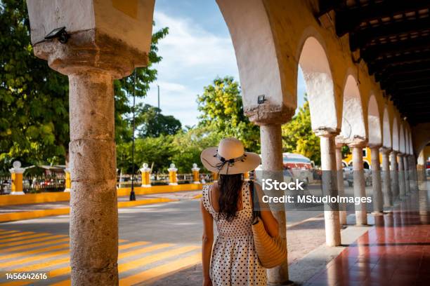 Latin Woman Visiting Mexico Stock Photo - Download Image Now - Mexico, Yucatan, Vacations