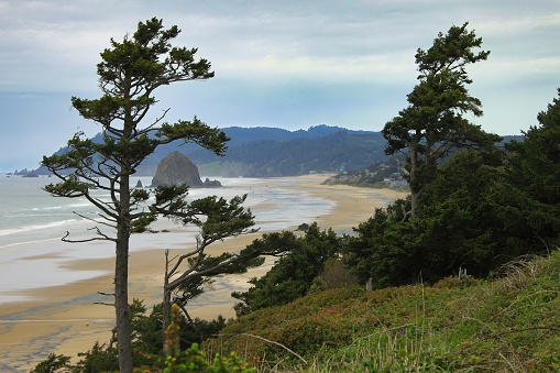 Dramatic Beauty of Haystack Rock at Cannon Beach, Oregon