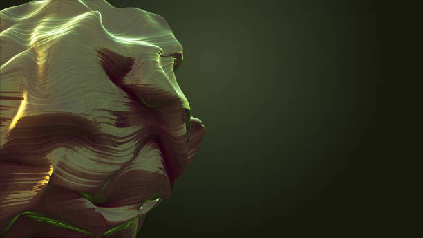 istock 3D rendering anisotropic stone morphing. Waves of deformation on the material 1456644154