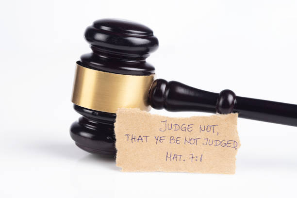 istock Handwritten Bible quote and judge gavel 1456646311