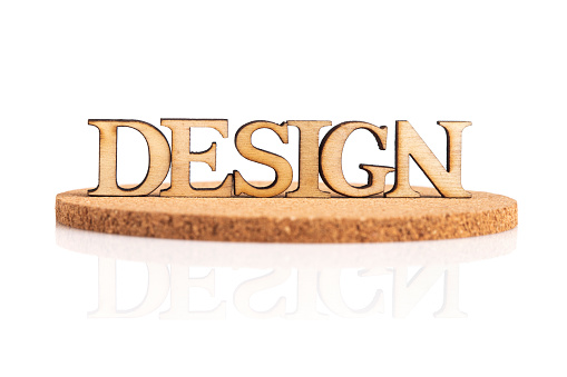 Design word written with  wood  letters