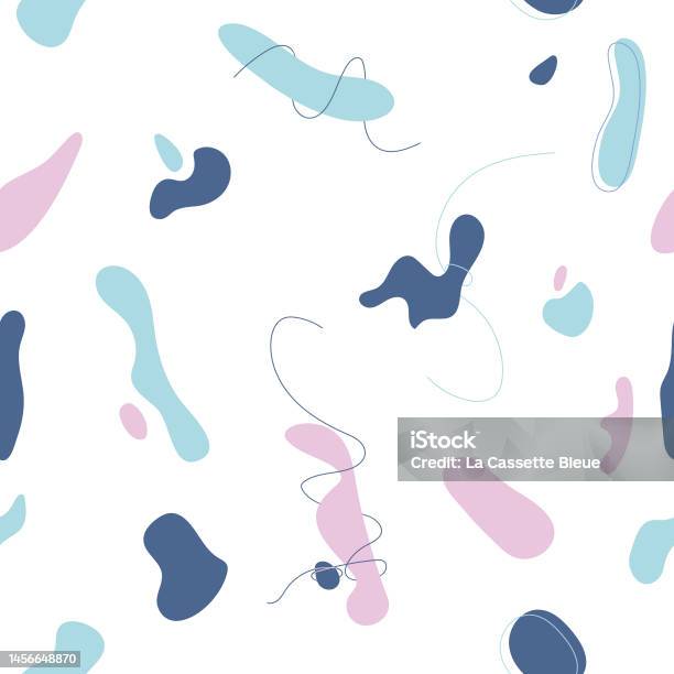 Simple Pattern Shapes Boho Background Vector Splash Organic Shapes Seamless Pattern In Boho Style And Line ...