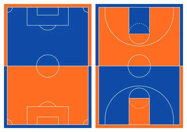Vector illustration of soccer court illust vector graphic design