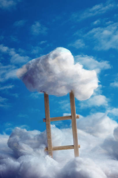 A wood ladder rises up into the sky, providing a pathway to a higher level of understanding, creativity, and inspiration. It is an invitation to explore the unknown and reach for greater heights.