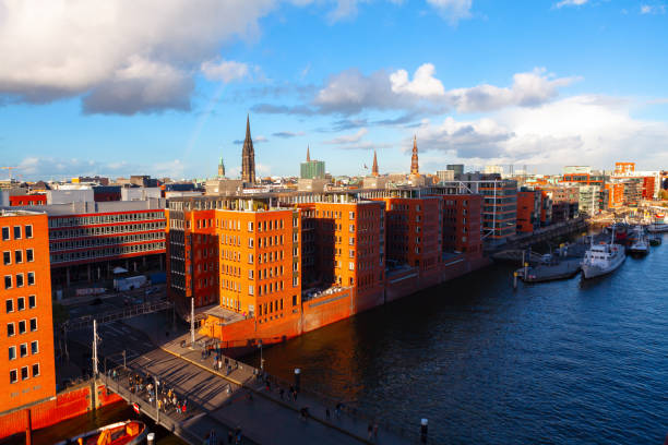 istock Hamburg water canal Hafencity 1456651650