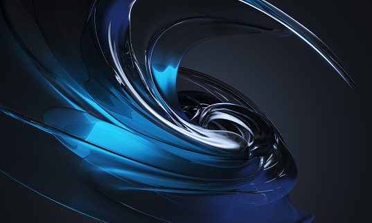 Swirl blue abstract shape