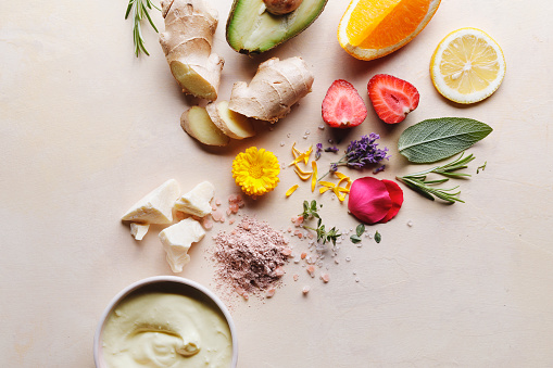 Raw and vegan organic skin care ingredients