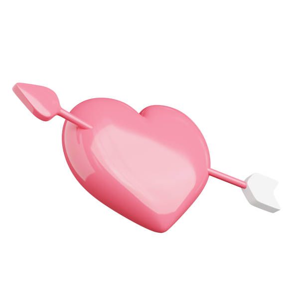 istock 3d rendering of heart arrow icon. 1456659732