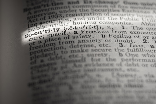 Close-up of a word in a dictionary