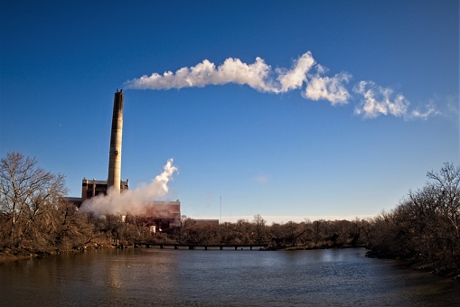 Steam emerges from the chimney of the Camden County Resource Resource Facility. The facility was opened in 1991 to generate electricity by combusting waste to create steam. Covanta acquired the plant in 2013.