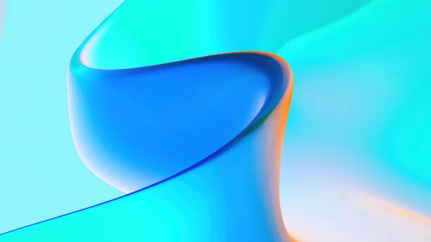 istock 3d rendering Curve Dynamic Fluid Liquid Wallpaper. Light Pastel Cold Color Colorful Swirl Gradient Mesh. Bright Pink Vivid Vibrant Smooth Surface. Blurred Water Multicolor Neon Sky Gradient Background 1456673491