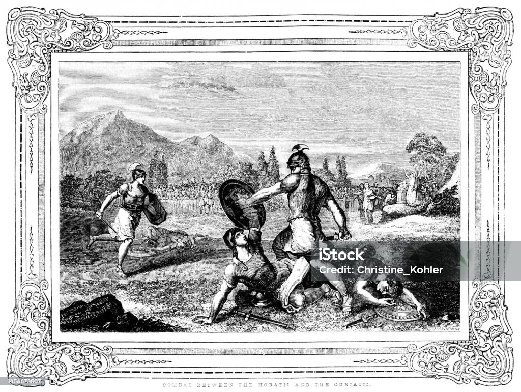 Roman Triplets Horatii Versus Curiatii Triplets In Battle Ancient Civilization Stock ...