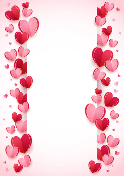 Valentine's Day 3D Heart Frame, Background Valentine's Day 3D Heart Frame, Background valentines background stock illustrations