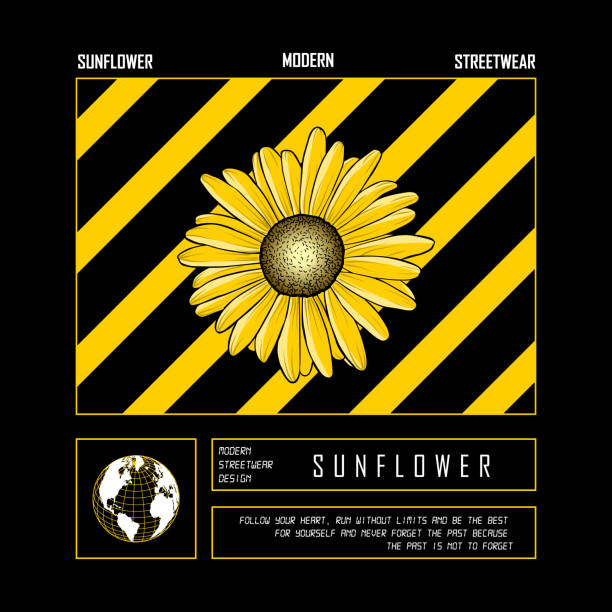 Modern sunflower streetwear retro vector design Modern sunflower streetwear retro vector design with high quality vector design suitable for your needs especially for clothes or for printing sunflower star stock illustrations