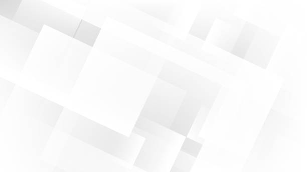 abstrakte weiße und graue quadrate muster, die den ebenenhintergrund überlappen - geometrische-formen stock-grafiken, -clipart, -cartoons und -symbole