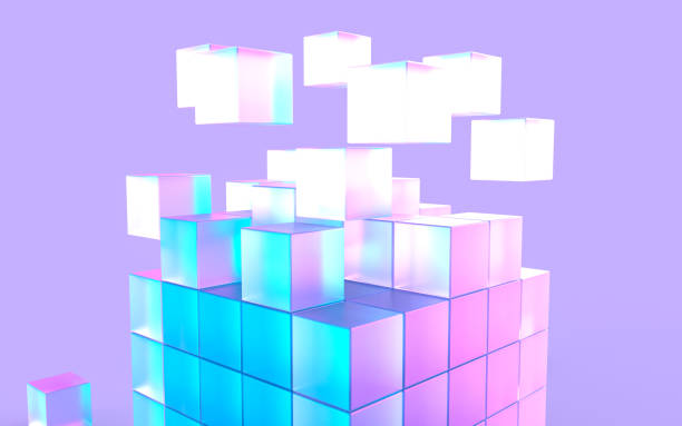 istock 3D illustration of stacked cubes illuminated by fantastic light 1456684687