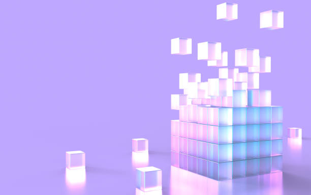 istock 3D illustration of stacked cubes illuminated by fantastic light 1456684699