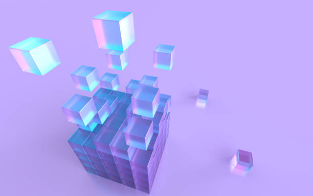 istock 3D illustration of stacked cubes illuminated by fantastic light 1456684707