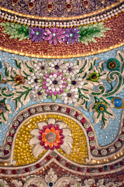istock Architectural decorations from Buddhist temple wall in Bangkok 1456686709