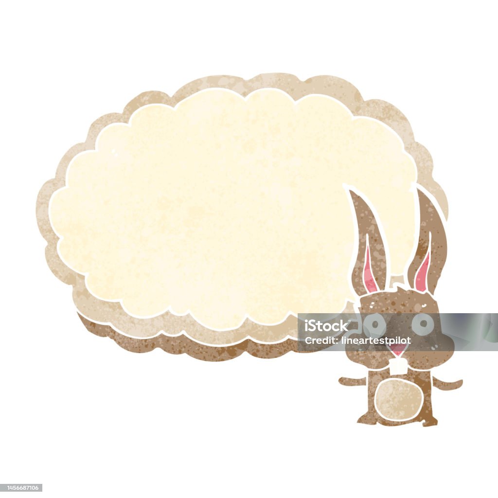 Rabbit Cartoon Text Cartoon Rabbit With Text Space Cloud Stock Illustration - Download ...
