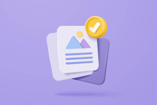 istock 3D media data with video and photo gallery library. Searching image and video files in database. Document management soft, document form, compound docs concept. 3d file icon vector render illustration 1456691585