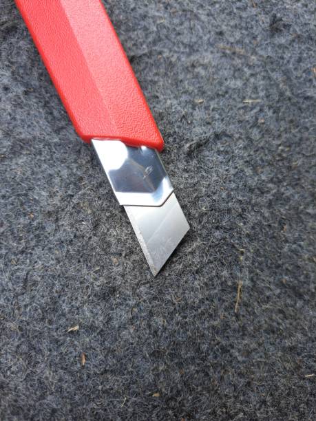 very sharp edge of the cutter blade stock photo