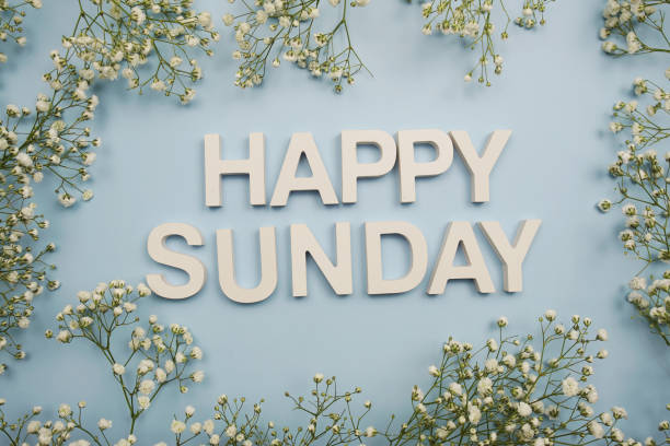 istock Happy Sunday alphabet letters on blue background 1456699258