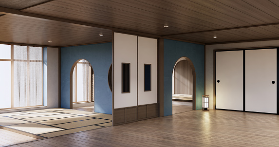 minimal living room japandi style design, .