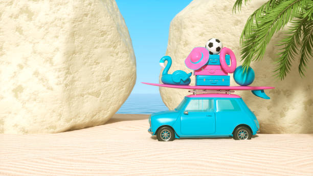 A bright red toy car with a white roof is positioned against a clean white background. The car has detailed features, including headlights, and made for playful activities.