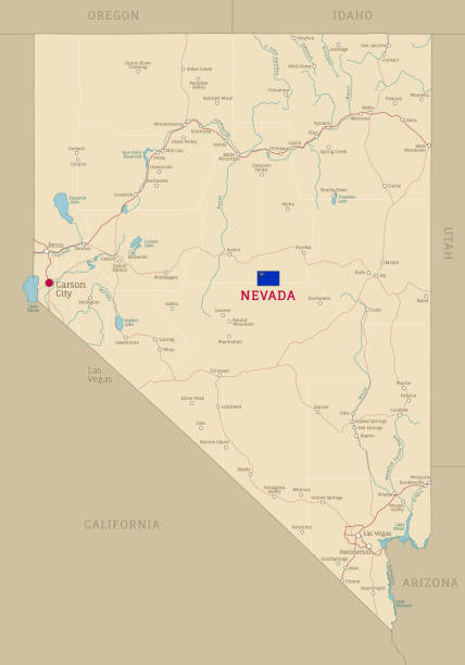 istock Road map of Nevada, US American federal state 1456700993