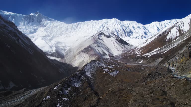 Splendid mountain ridge in a bright sunlight in winter