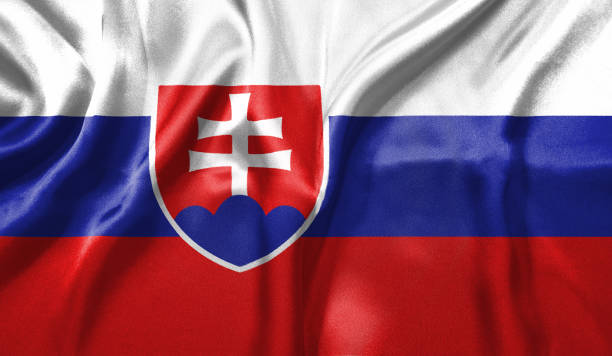 istock Slovakia flag wave highly detailed realistic 3D rendering. 1456704645