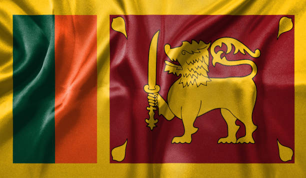 istock Sri Lanka flag wave highly detailed realistic 3D rendering. 1456705188