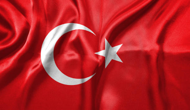 istock Turkey flag wave highly detailed realistic 3D rendering. 1456706632