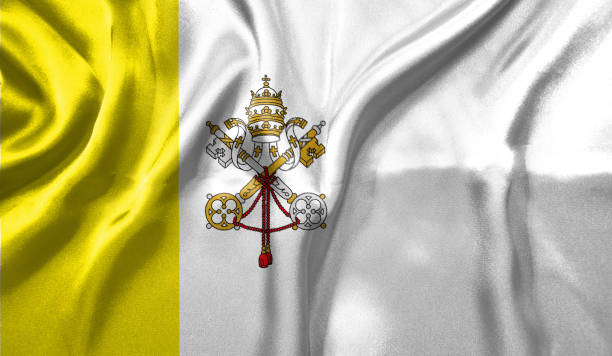 istock Vatican City flag wave highly detailed realistic 3D rendering. 1456707669