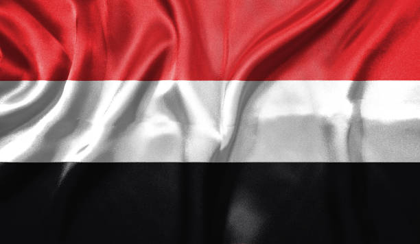 istock Yemen flag wave highly detailed realistic 3D rendering. 1456707690