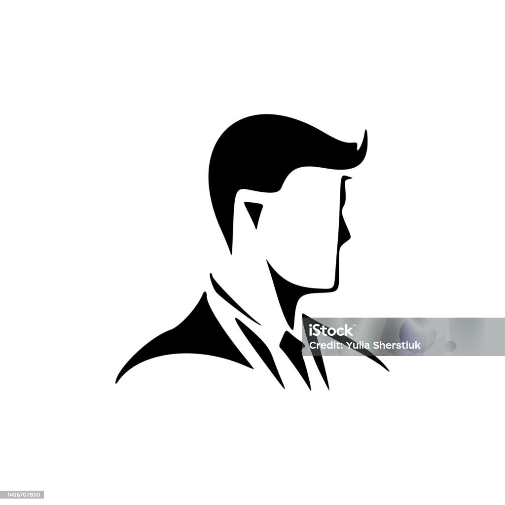 Logo Hitam Putih Yang Dirancang Dengan Indah Menampilkan Seorang