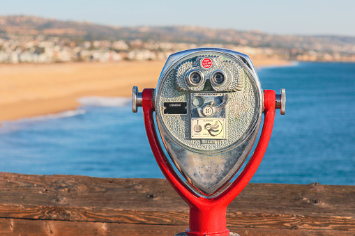 Here on the pier you can get a close up view through these coin operated binoculars