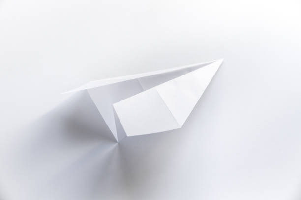 istock Paper plane origami isolated on a white background 1456714539