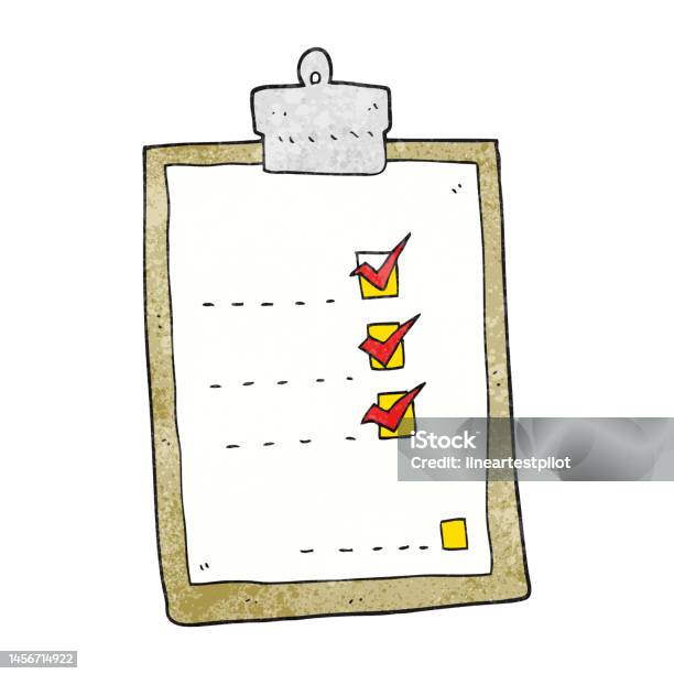 Check Detailed Cartoon Freehand Textured Cartoon Check List Stock Illustration - Download ...