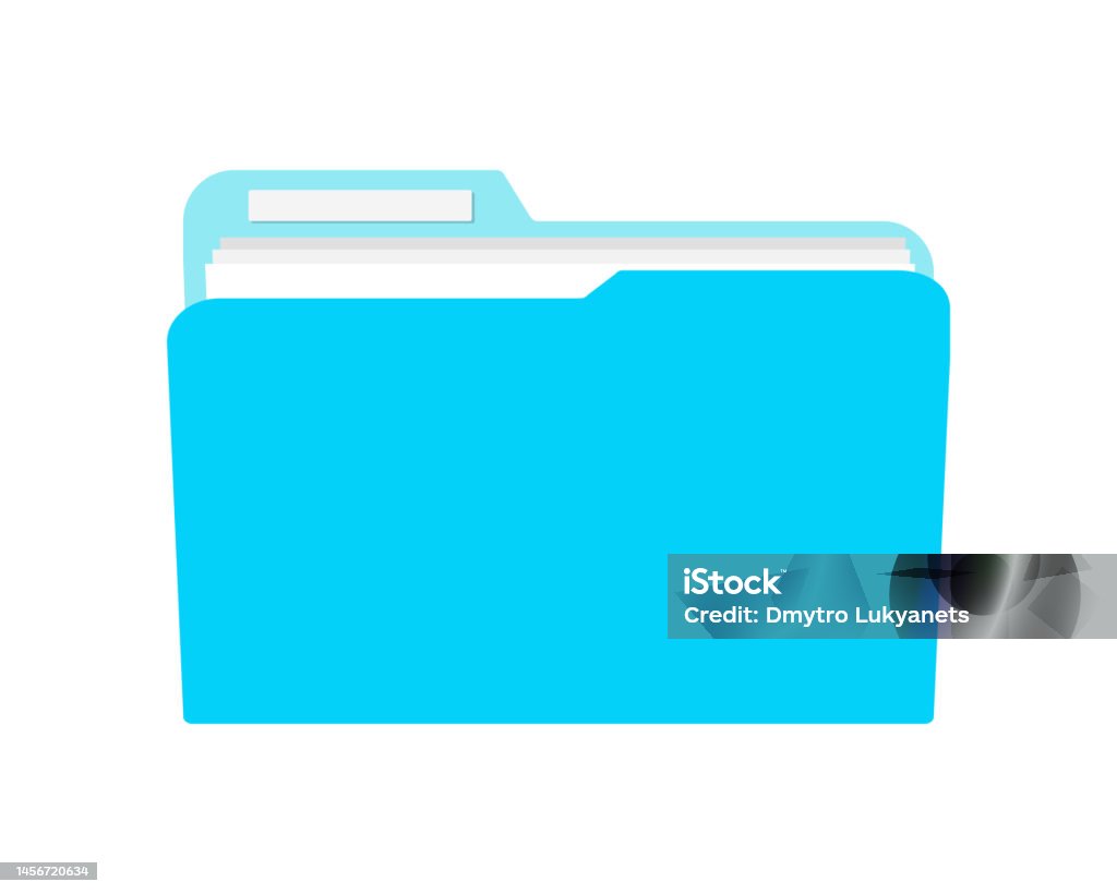 Blue Computer Folder Blue Folder 3 Stock Illustration - Download Image Now - Blue, Business ...