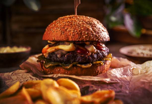 istock Tasty grilled home made burger 1456723441