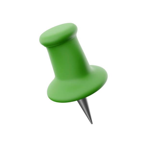 istock 3D rendering illustration of push pin. 3d rendering push pin icon. 1456723610