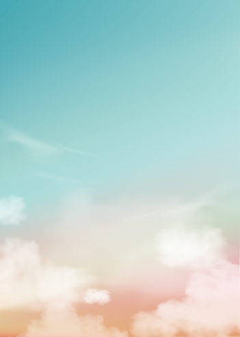 istock Sky blue Pastel in Orange, Peach, Light Green colour Background, Dramatic twilight landscape with Sunset in evening,Vector horizon Sunrise in Morning banner of Sunlight for four season backdrop Banner 1456724903
