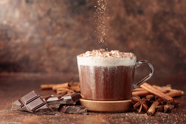 istock Hot chocolate with whipped cream sprinkled with chocolate crumbs. 1456725143